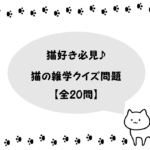 【猫の雑学クイズ問題 20問】猫好き必見!!あなたは何問解ける？三択問題まとめ